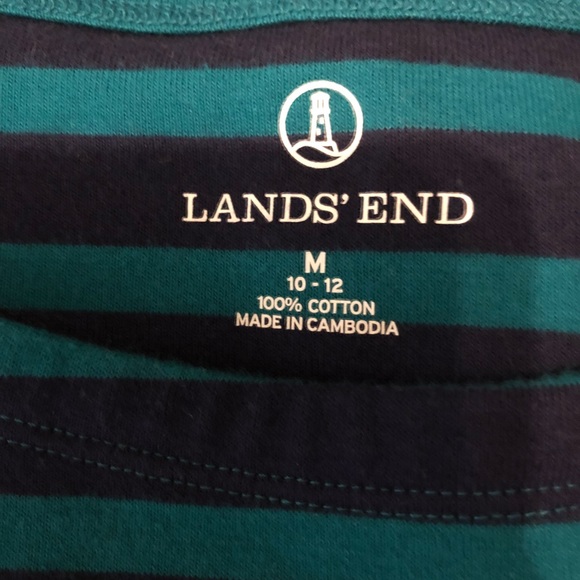 Lands’ End Striped 3/4 Sleeved Shirt Size M - Picture 4 of 5